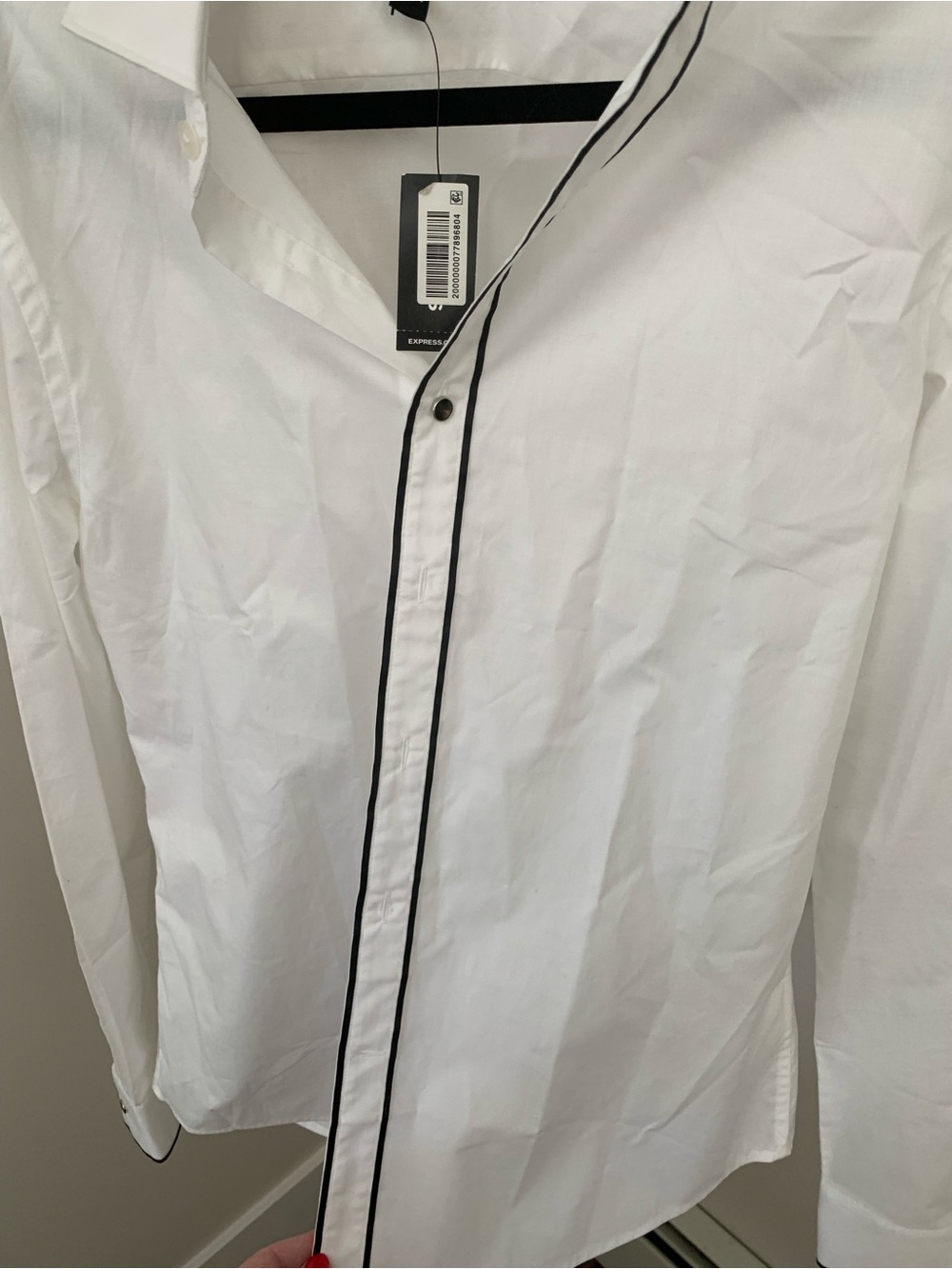 Express White Shirt with Black Trim - Picture 2 of 5
